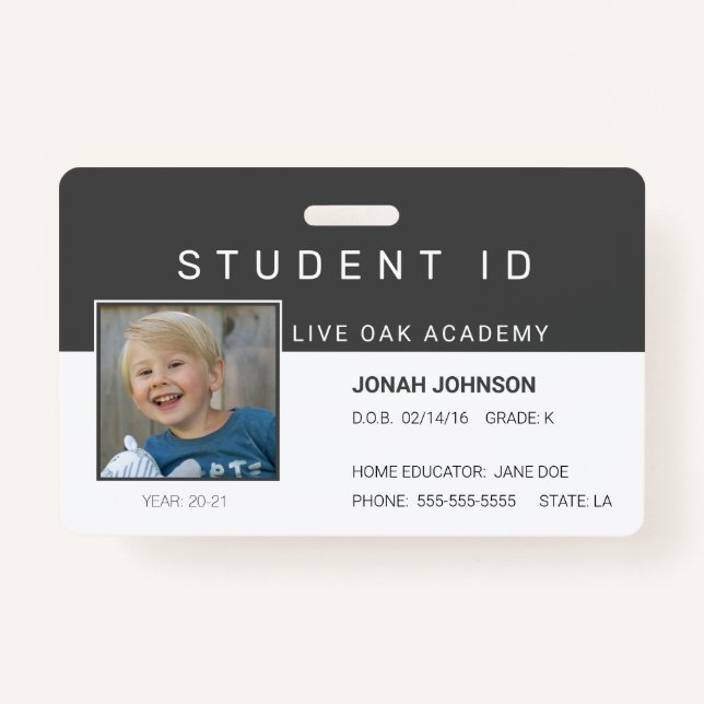 Badge d'identité de l'élève de l'école d'accueil | (Devant)