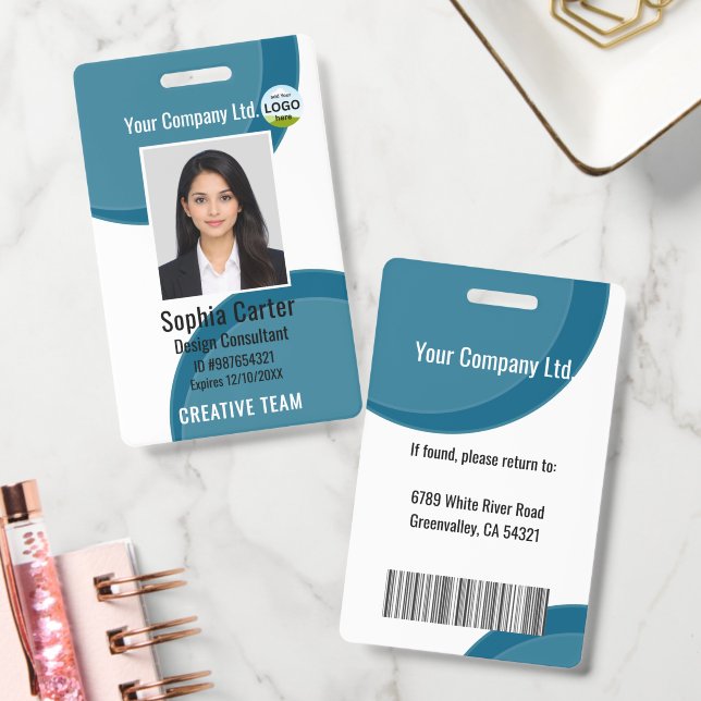 Badge d'identité de l'employé avec nom de photo pe (Bureau)