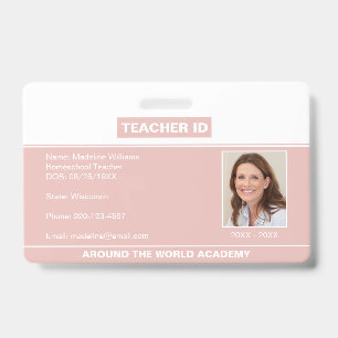 Badge d'identité de professeur en enseignement à d