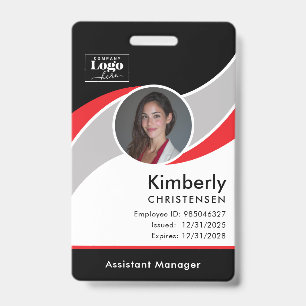 Badge d'identité d'employé d'entreprise moderne pe
