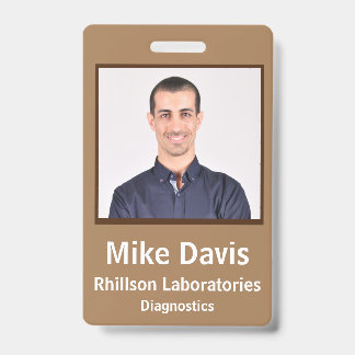 Badge d'identité d'employé Design vertical Brun to