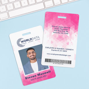 Badge d'identité d'employé personnalisé géométriqu