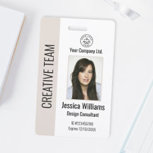 Badge d'identité d'entreprise personnalisé Beige