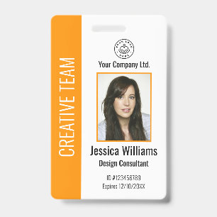 Badge d'identité d'entreprise personnalisé Orange