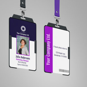 Badge d'identité d'entreprise personnalisé – Teal