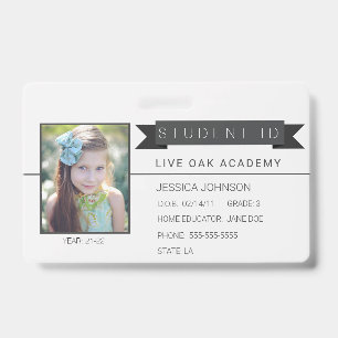 Badge d'identité d'étudiant à domicile avec citati