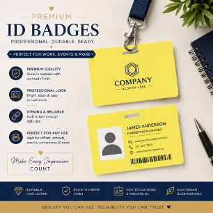 Badge d'identité jaune personnalisé Étiquette de