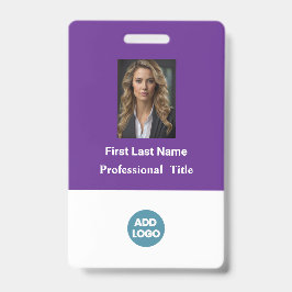 Badge d'identité personnalisé pour employé - Nom,