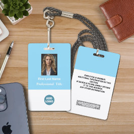 Badge d'identité personnalisé pour employé - Nom,
