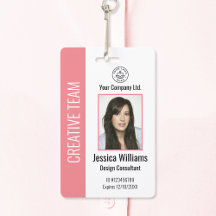 Badge d'identité personnalisé pour employés d'entr