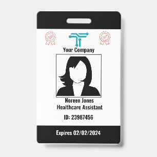 Badge d'identité personnalisé pour employés en noi