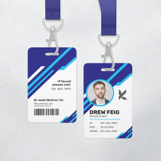 Badge d'identité professionnelle moderne