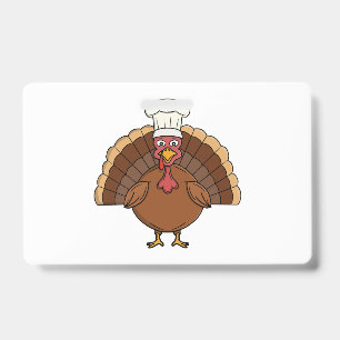 Badge Dinde de dessin animé de chef Thanksgiving