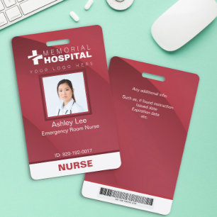 Badge d'infirmière en Bourgogne avec photo et code