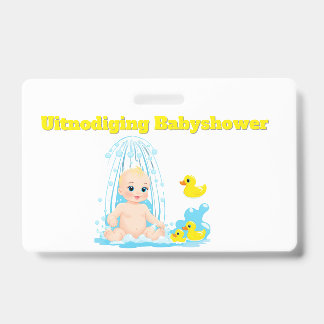 Badge d'invitation pour Baby Shower - Bébé et C mi