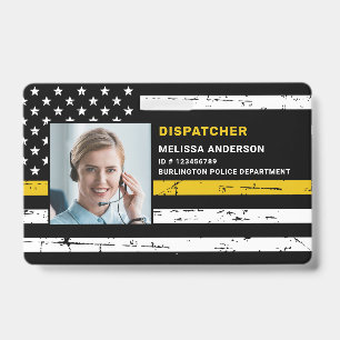 Badge Dispatchers personnalisés code à barres photo lign