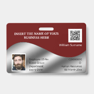 Badge do-it-yourself carte d'identité faux marron argen