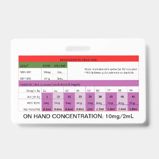 Badge Dosage rapide RE : Induction/Sédation RSI Midazola