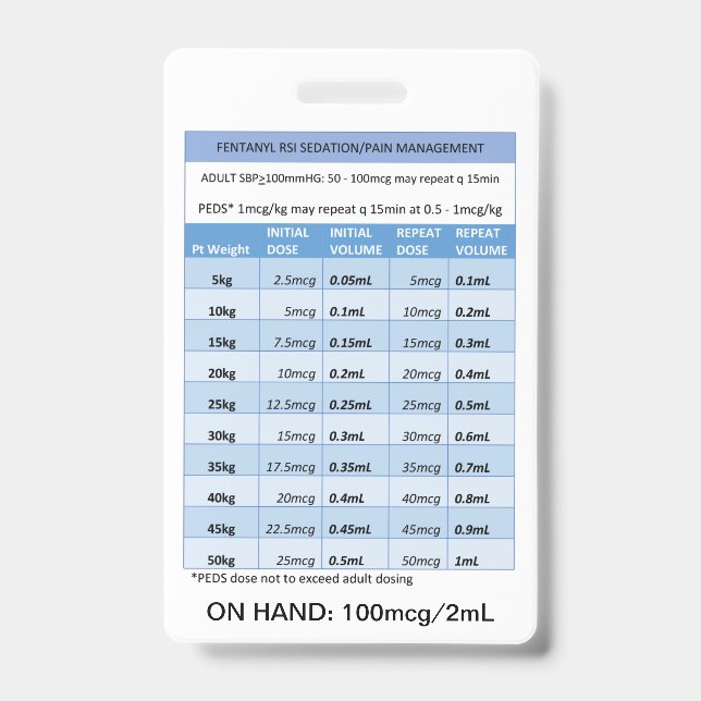 BADGE DOSSIER RAPIDE RE : FENTANYL POUR LA SÉDATION ET L (Avant)