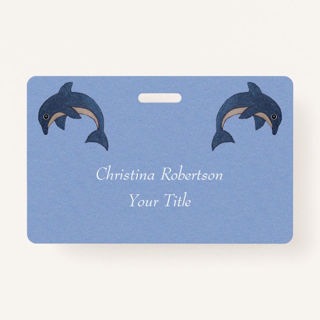 Badge Double Jumping Dolphins Dark Blue (Devant)
