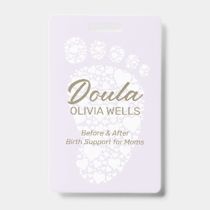 Badge Doula accouchement   Pied de bébé coach post-partu