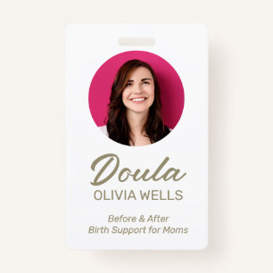Badge Doula Naissance Photo de l'entraîneur postpartum