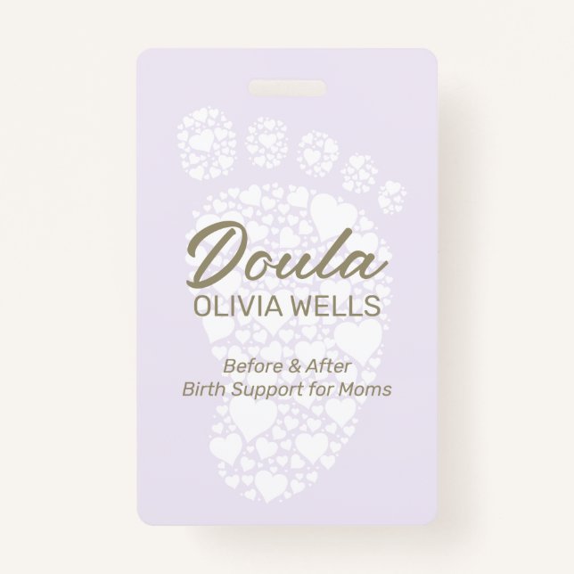 Badge Doula Naissance | Postpartum Entraîneur Pied bébé (Devant)