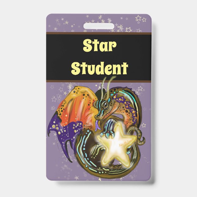 Badge Dragon attrape-étoiles meilleur élève (Avant)