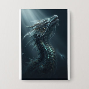 Badge Dragon de mer à écaille dorée majestueux - Guar de