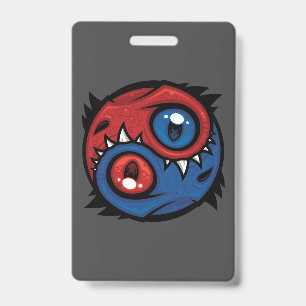 Badge Dragons Yin Yang Rouge et Bleu