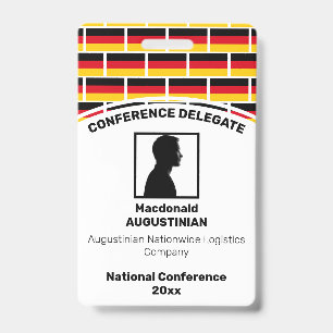 Badge Drapeau allemand Logo personnalisé Photo ID Nom