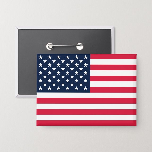 Badge Drapeau américain 50 étoiles : vieilles étoiles de (Recto/Verso)