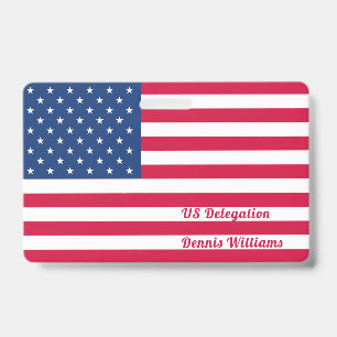 Badge Drapeau américain personnalisé