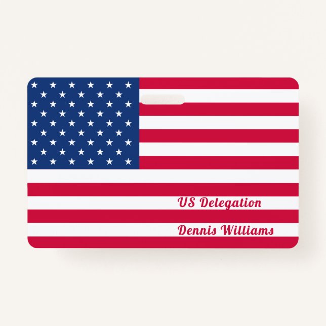 Badge Drapeau américain | Personnalisé (Devant)