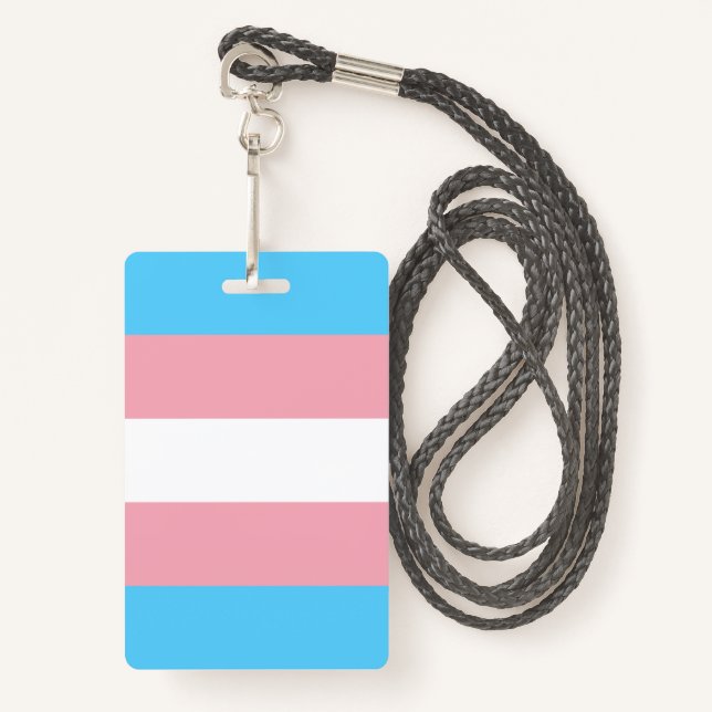 Badge Drapeau de la fierté transgenre - LGBT Rainbow (Devant avec lanière)