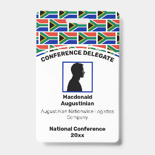 Badge Drapeau de l'Afrique du Sud Logo personnalisé Phot