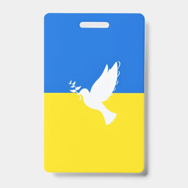Badge Drapeau de l'Ukraine - La colombe de la paix - Lib (Front)
