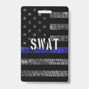 Badge Drapeau de police SWAT en détresse