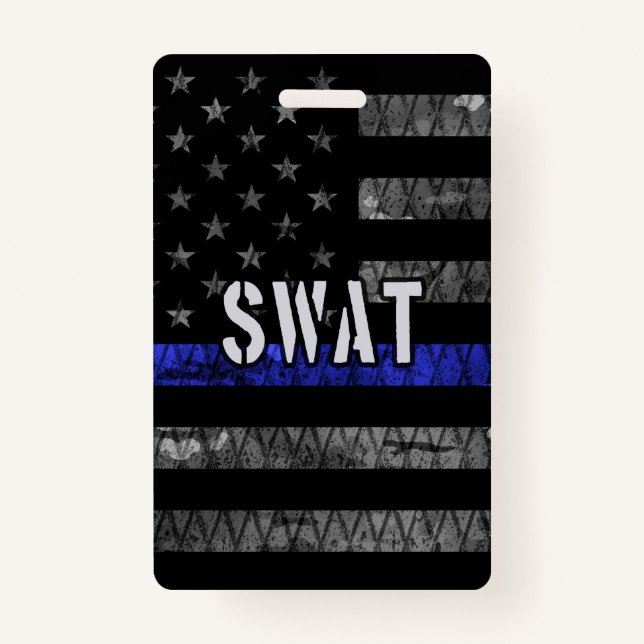 Badge Drapeau de police SWAT en état de détresse (Devant)