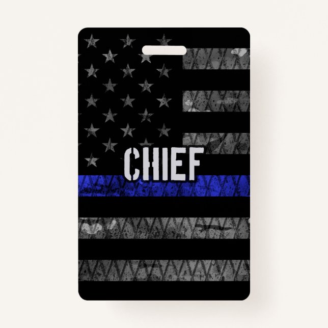 Badge Drapeau du chef de la police en détresse (Devant)