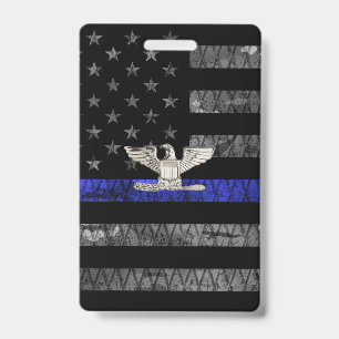 Badge Drapeau en détresse Colonel Thin Blue Line