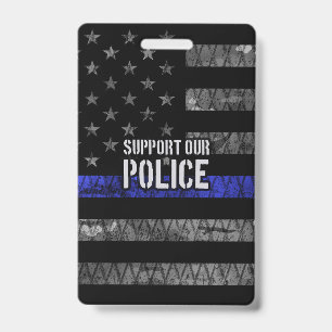Badge Drapeau en détresse de soutien à notre police