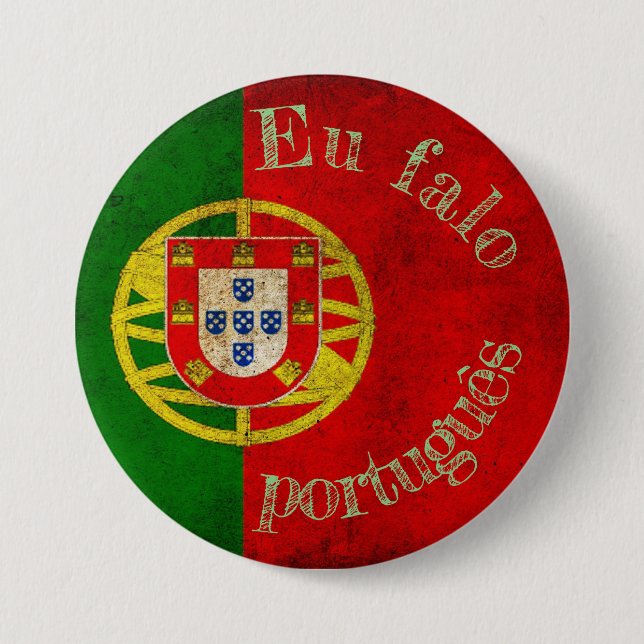 Badge drapeau eu falo português (Devant)