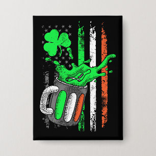 Badge Drapeau irlandais drôle de bière