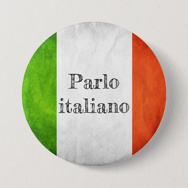 Badge drapeau parlo italiano (Devant)