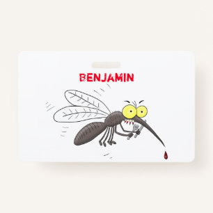 Badge Drôle dessin d'insecte moustique