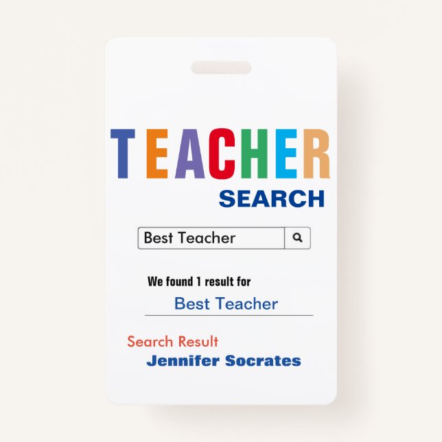 Badge Drôle personnalisé Meilleur cadeau enseignant (Devant)