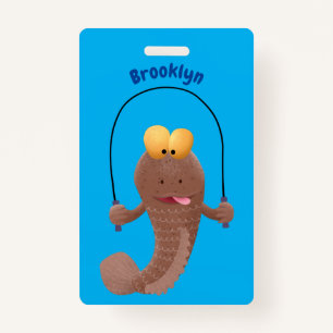 Badge Drôle sauter boudskipper poisson dessin animé