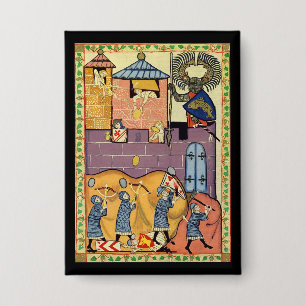 Badge Dropping Rocks, Manesse de Codex du XIVe siècle