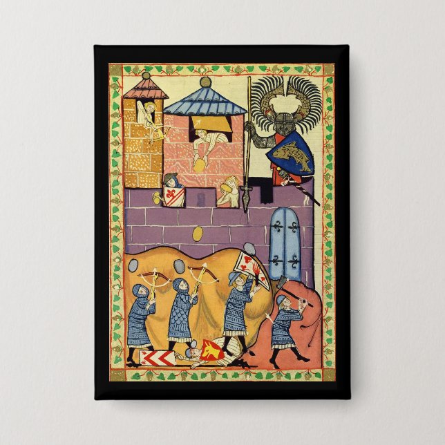Badge Dropping Rocks, Manesse de Codex du XIVe siècle (Recto)